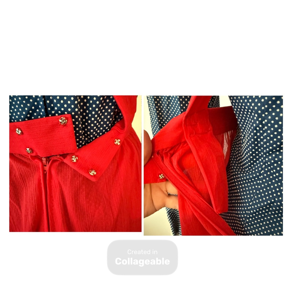 Vintage Handmade Dress with Red Apron Sz S - Picture 11 of 16
